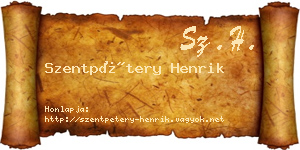 Szentpétery Henrik névjegykártya